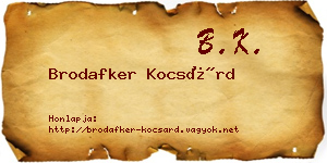 Brodafker Kocsárd névjegykártya
